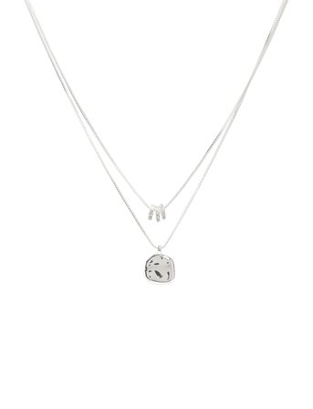 Pilgrim | Ayo Necklace With Coin & Crystal Silver-Plated | ONE SIZE