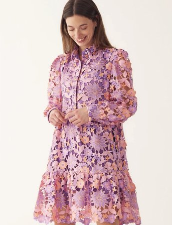 Noella Star Ls Dress - Purple - S