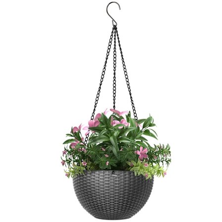1 stk. Hængende Blomsterpotte i Plastik Hængende Kurve Hængende Plantekasser Hængende Plantepotter med Kæde Drænhul til Indendørs Udendørs Planter 