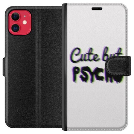 Kompatibel Tegnebogsetui til Apple iPhone 11 Rainbow-farvet legetøjsfigur med et glad ansigt og farverige cirkler i en legesyg studieillustration