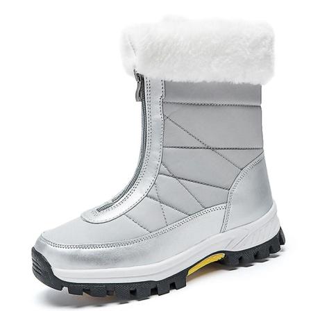 Snöstövlar för damer Vattentäta skor Anti-halk Casual Vintervandringskänga 2239 Silver 41