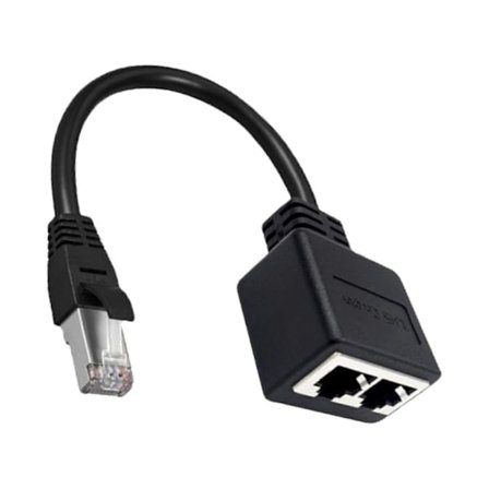 RJ45 Ethernet Splitter, 1 kontakt till 2 x hona LAN Internetkabeladapter FT [DB]