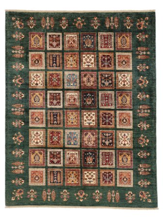 Käsinsolmittu Shabargan Matot 186X237 Villamatto Musta/Ruskea Matto