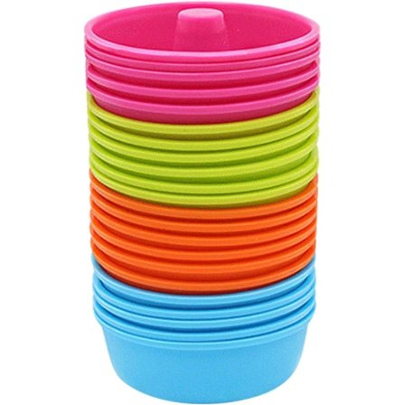 24 stk Silikon Donut Form Silikon Former Silikon Cupcake Stekekopper Stekepanne Sett Non-stick, Gjenbrukbare Mini Kakekopper Liners Form Non-stick 