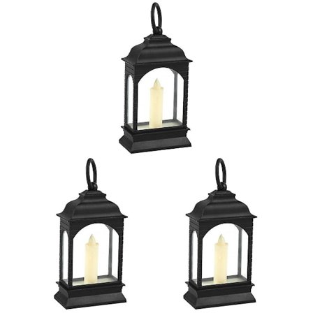 3 stk. elektronisk stearinlys liten vindlykt husholdning hage ornament bar scene dekor