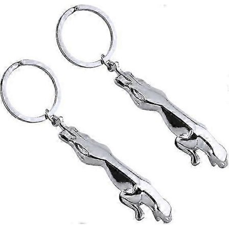 Personlighedsdyr Nøgleringe 2 stk. Jaguar Nøglering til Mænd, Kreativ Metal Nøglering, Nøgleholder Taske Charm, Håndtaske Bil Dekoration, L