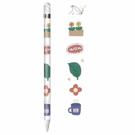 Sejt klistermærke til Apple Pencil - Blomster Og Kaffe