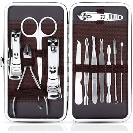 12 i 1 Negleklippersett Manikyr Pedikyrsett Rustfritt Stål Neglepleie Manikyr Pedikyrverktøy