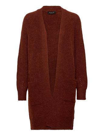 Slflulu Ls Knit Long Cardigan Strikkegenser Cardigan Rød Selected Femme