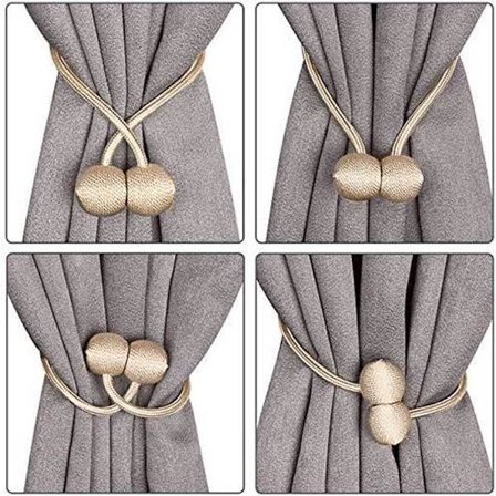 Sett med 4 dekorative gardinbånd, magnetisk løkke flettet dekorativ løkke for hjemmekontorinnredning
