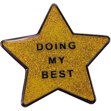 Guld stjerne emaljepind "Gør mit bedste" Guld glitter stjerne emalje broche pin metal badges revers pin brocher jakker jeans mode