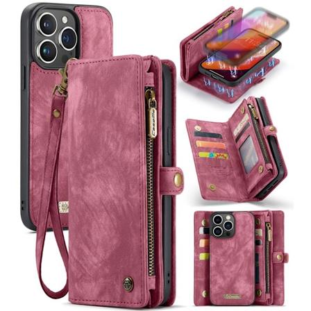 CaseMe Multi-Slot 2 i 1 Pl nboksfodral iPhone 16 Pro Max Punainen