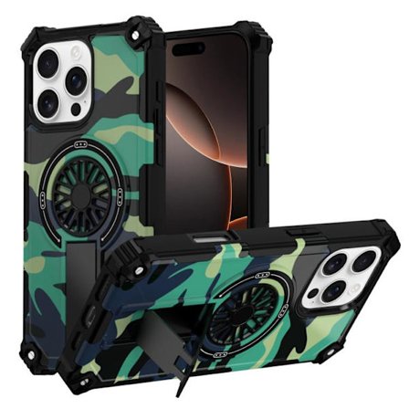 iPhone 16 Pro Max Camouflage Kickstand Rotating Shaft MagSafe Skal