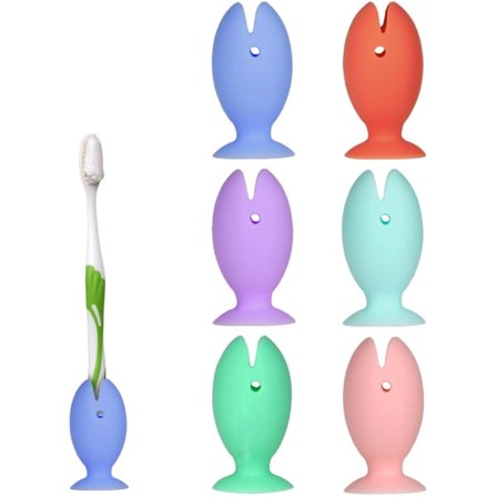 6 st Tandborsthuvudskydd i Silikon, Fiskar, Tandborsthållare, Söt Stående Tandborsthuvudskydd, Reseskydd för Tandborsthuvud för Hemmet och Resor