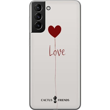 Yhteensopiva Puhelinkuori Samsung Samsung Galaxy S21+ 5G Cactus and Friends - Love Balloon Minimal