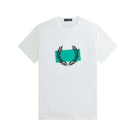 Fred Perry, T-shirt Stamped With Laurel Wreath Biały, Mężczyzna, Rozmiar: XL