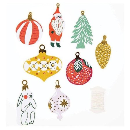 8 julklappsetiketter - Nostalgisk