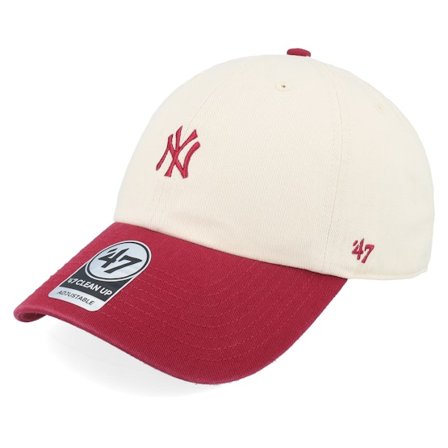 47 Brand - Beis unconstructed Gorra - New York Yankees Base Runner Tt Clean Up Natural/Red Dad Cap @ Hatstore