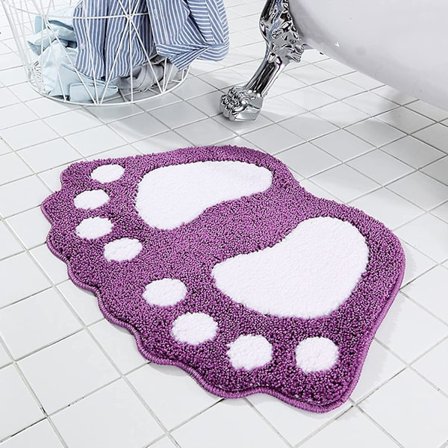 Badrumsmatta (lila 40x60cm) Badrumsmatta Vattenabsorberande halkfri matta Används i badrum, dusch, sovrum etc. Mjuk mikrofiber badrumsmatta Machi