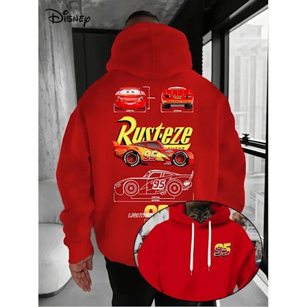 Disney Herre 95 Lynet McQueen Hættetrøje Biler Film Pullover Herre Biler Film Hættetrøje