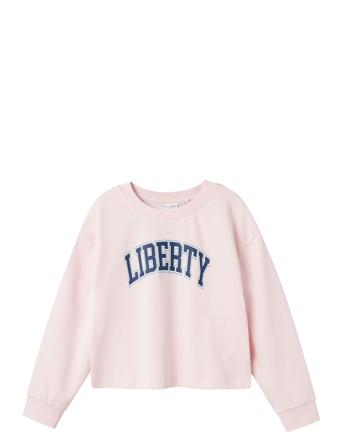 Nkfvanita Ls Short Boxy Sweat Unb Tops Sweatshirts & Hoodies Sweatshirts Pink Name It