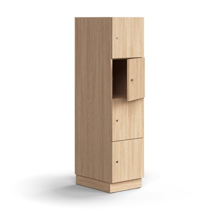 Schließfachschrank QBUS, 1641x400x570 mm, Eiche