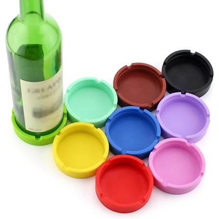 Silikone Øl Vin Flaske Brikker Robust Let at Rengøre Skridsikker Base Sæt med 2 Tilfældige