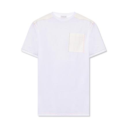 Moncler - T-shirts - Vit - Herr - Storlek: M, Herr, Storlek: M
