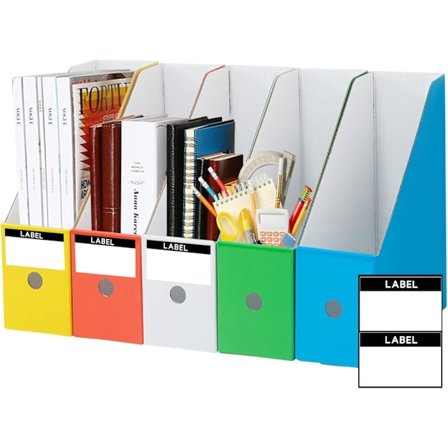 5 kpl Lehtiteline 5 Etiketillä, Pahvinen Arkistolehtiteline, A4 Arkistoteline, Koulu, Toimisto, Toimistotarvikkeet