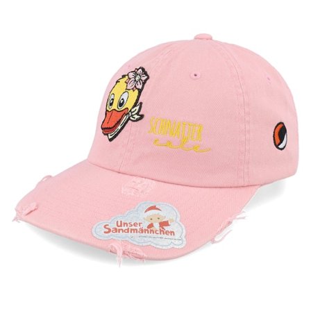 Unser Sandmännchen - Pink - unconstructed - Cap - Schnatterinchen head Pink Destroyed Dad Cap - Hatstore