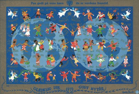 Danmark - Julemærkeark 1979 - Utakket - Ufoldet