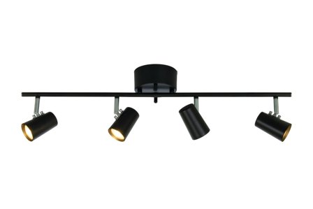 Aneta Lighting PILOT takspot rak 4:a, svart, 4 x GU10