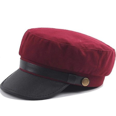 Unisex Baker Boy Newsboy Beret Hatt med Skyggebrem Kadett Militær Hatt