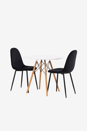 Venture Home - Matgrupp Danburi med 2st matstolar Polar - Vit - Matgrupp 2 personer - Från Homeroom