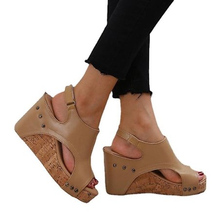 Kile Dames Chunky Sandaler Tyk Sål Nitte Sandaler.35.Beige