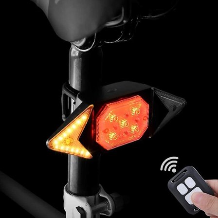 Trådløs Fjernkontroll Sykkel Blinklys, Baklys, 5 Lysmoduser Strobelys