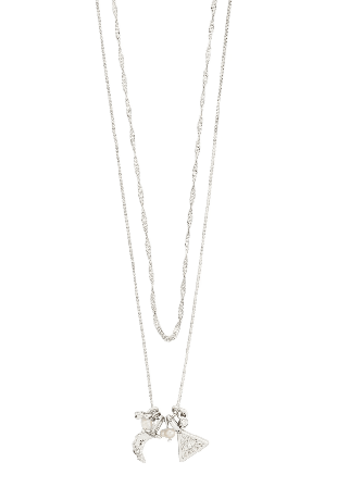 Pilgrim Between Necklace 2-In-1 Silver-Plated Smycken & klockor Dam Silver ONESIZE