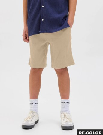 Jack & Jones Jpstjaiden Jjcrinkle Jogger Short Jnr - Beige - 164