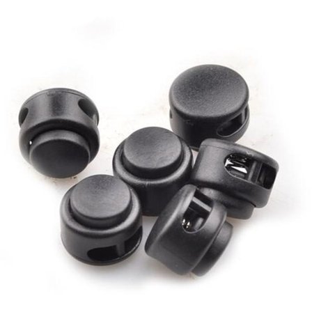 20 kpl jousinauhalukot Paracord-köyden pidikkeet Muoviset 2 reikää Pyöreä Toggle-liukusylinterikiinnikkeet Päät nyöreille, takeille, laukuille,