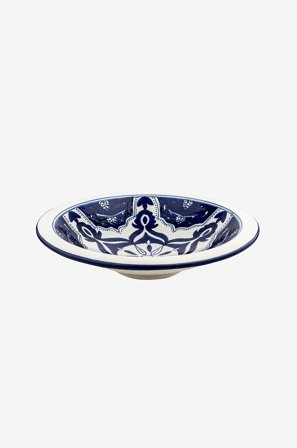 Dishes & Deco - Salatskål Blue Fond ø 35 cm - Hvid - Serverings- & salatskåle - Fra Homeroom