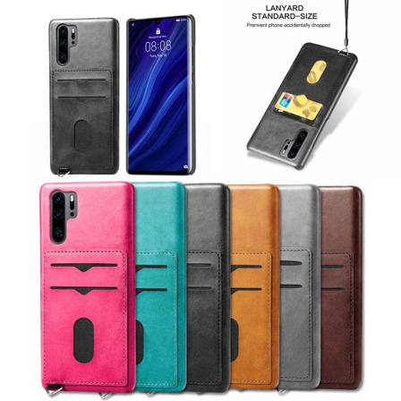 Huawei P30 Pro - Praktiskt Skal Med Kortfack (leman) Blågrön Blågrön
