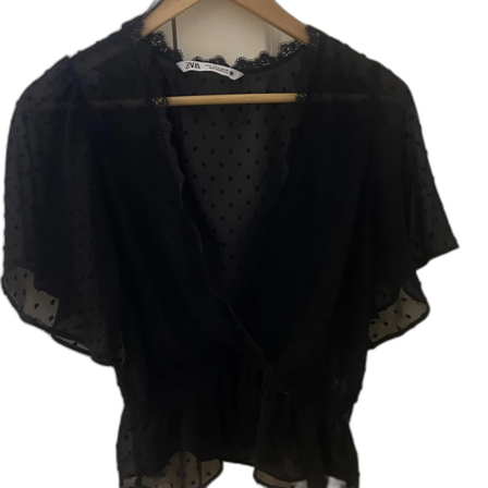 Svart prickig blus från Zara