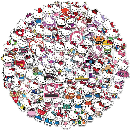 100 kpl Klassisia 80- ja 90-lukujen Autotarroja Kannettavalle Tietokoneelle Autotarra T ydellinen Hello Kitty