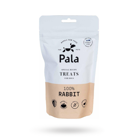 Pala Treats 100% Rabbit 100g - Matskåler, Hundegobiter & Tyggeben til hund & katt på Doggie.no