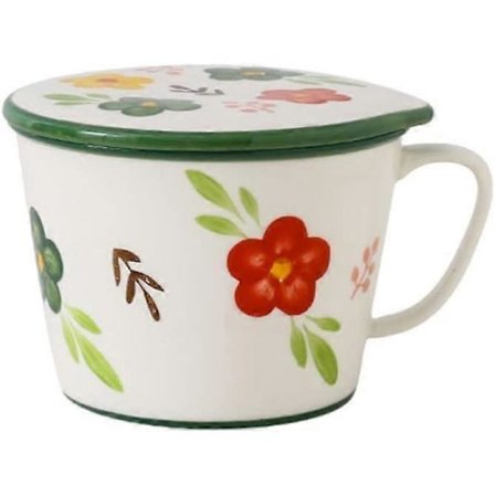 Nuddelkoppskål med lokk, boks, matboks for studenter, instant nudelsuppeskål, middagsskål, farge: B, størrelse: Én størrelse VXE