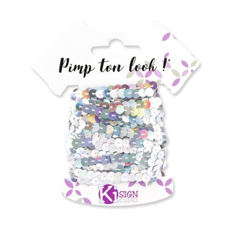 Ruban Paljetter Silver 6m Bredd 6 mm