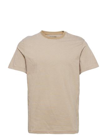Slhnorman Stripe Ss O-Neck Tee T-shirt Brun Selected Homme