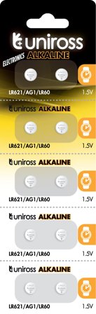 UNIROSS Batteri- LR60 / LR621 - 10 pak blisterkort