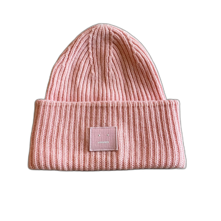 Rosa ribbad mössa Acne Studios