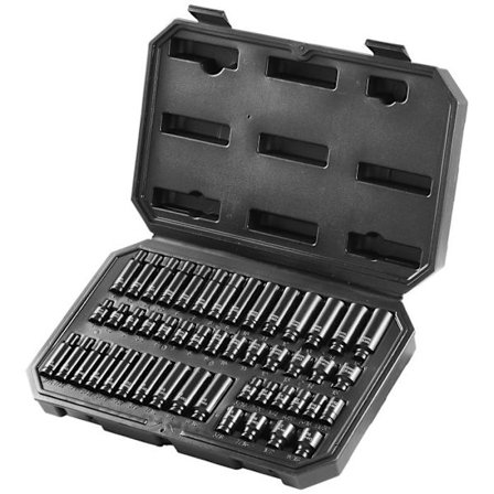 Chock Socket Set-Duoku-1/4" 48 Delar- Djupa och Grunda SAE-Metriska 4-15 mm-Legertståls Cr-Mo med 6 Punkter